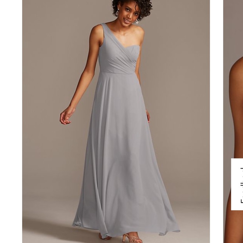 David’s Bridal one shoulder bridesmaid dress